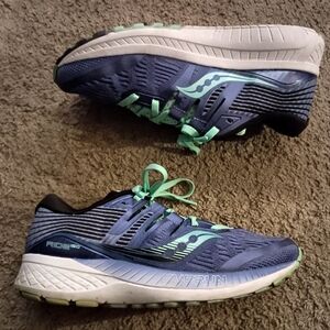Saucony Womens Ride ISO S10444-35 Blue Running Sneakers Size 6.5 PRE-OWNED